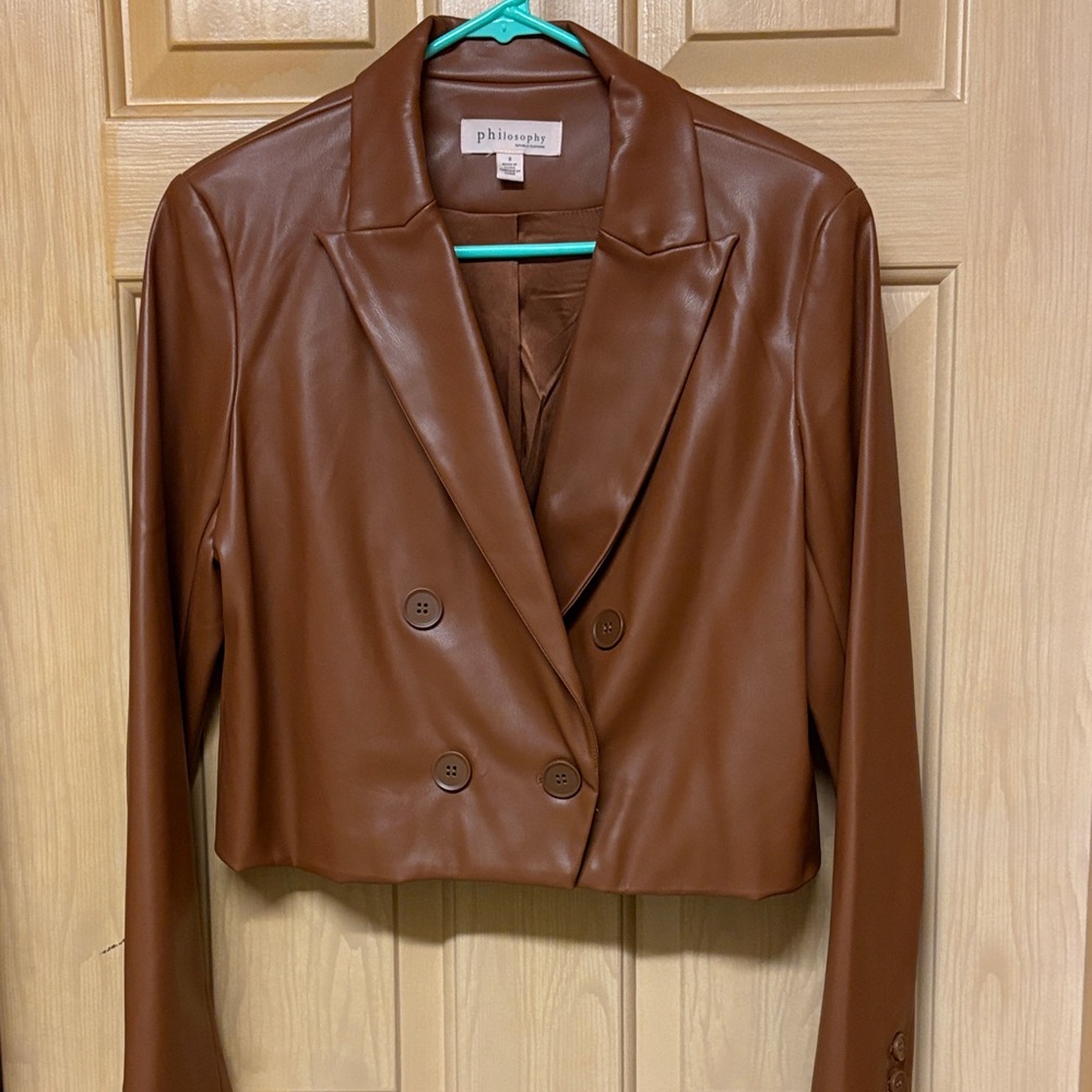 Philosophy Tan Double-Breasted Blazer